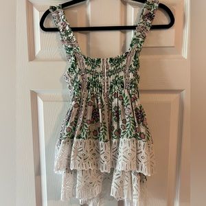 Tory Burch peplum/tunic chiffon top